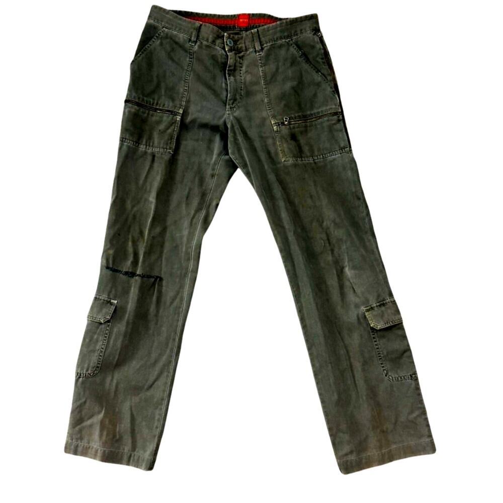 Hugo Boss Cargo Pants Vintage Y2K size 34 utility gorpcore green distressed